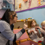Playing with puppets at LEYF Uxbridge